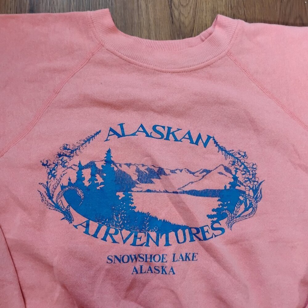 Vintage Alaskan Airventures Snowshoe Lake Crewneck Sweatshirt